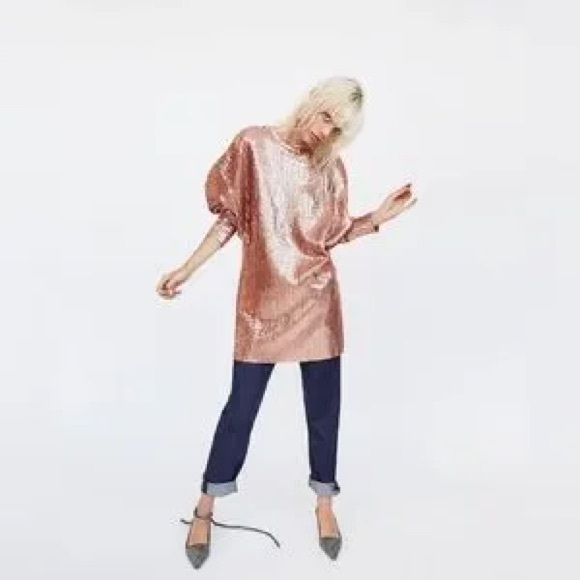 ZARA gold sequin dress - Picture 3 of 10